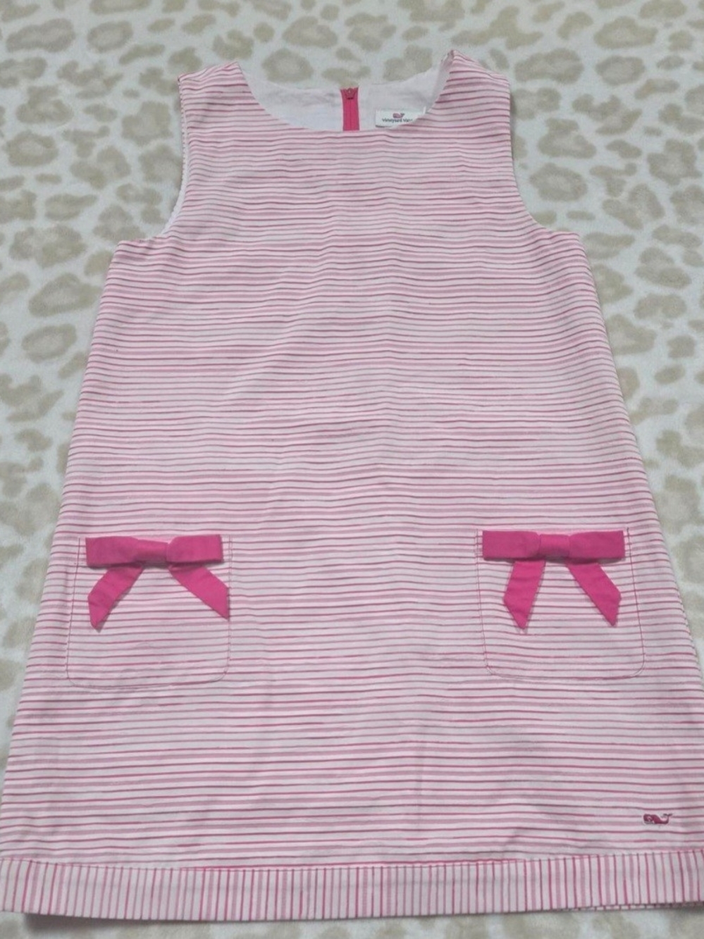 Vineyard Vines Pink and White Striped Girls Dress